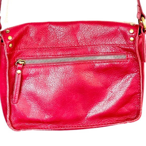 AMERICAN LEATHER COMPANY Red Crossbody Shoulder bag with brass accents - Picture 4 of 16